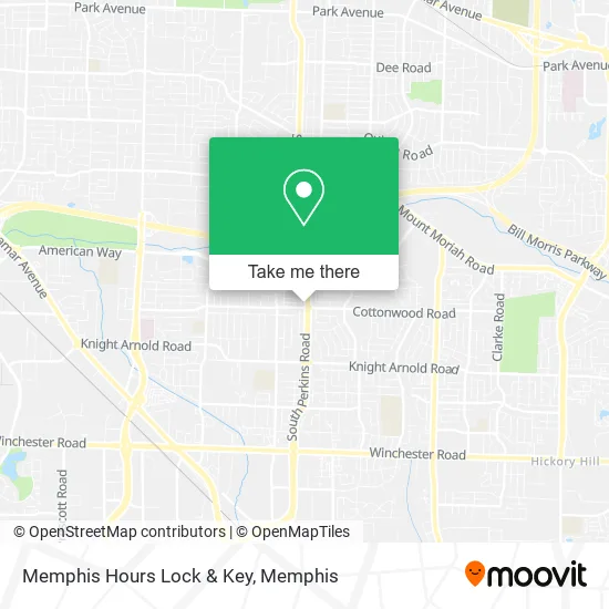 Mapa de Memphis Hours Lock & Key