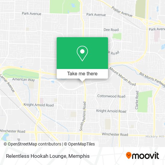 Mapa de Relentless Hookah Lounge