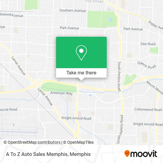 Mapa de A To Z Auto Sales Memphis