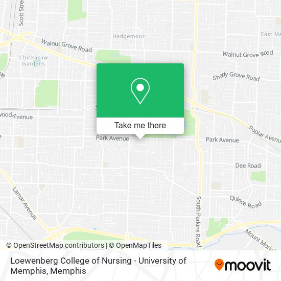 Mapa de Loewenberg College of Nursing - University of Memphis