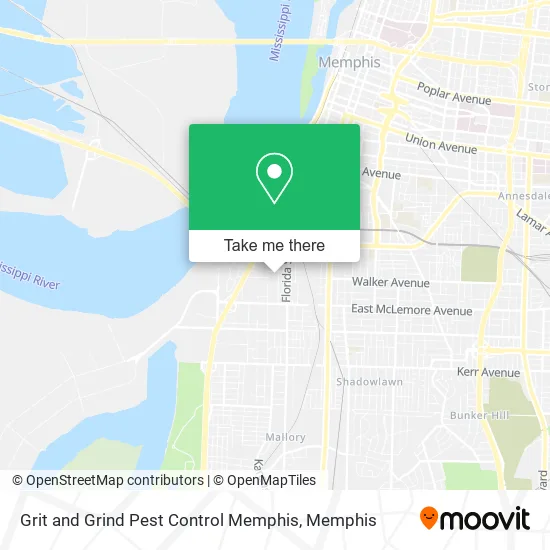 Grit and Grind Pest Control Memphis map