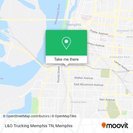 L&O Trucking Memphis TN map