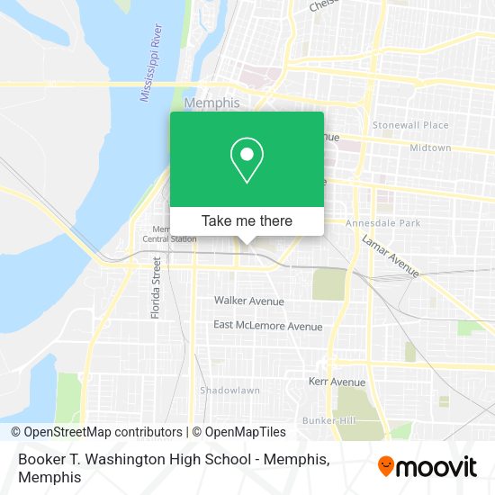 Booker T. Washington High School - Memphis map
