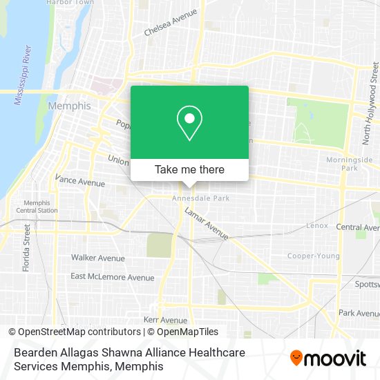 Mapa de Bearden Allagas Shawna Alliance Healthcare Services Memphis