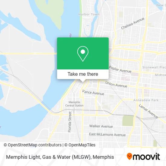 Memphis Light, Gas & Water (MLGW) map