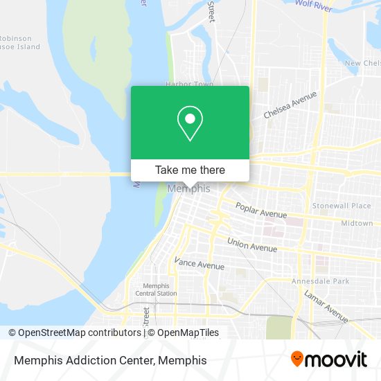 Memphis Addiction Center map