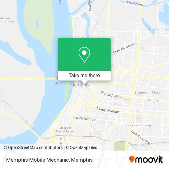 Mapa de Memphis Mobile Mechanic