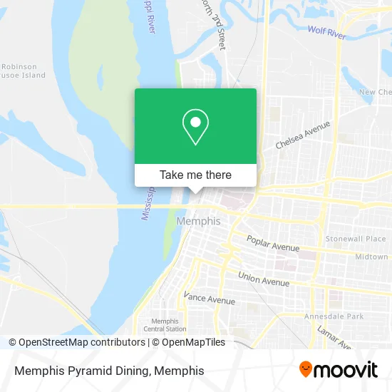Memphis Pyramid Dining map