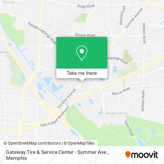 Gateway Tire & Service Center - Summer Ave. map