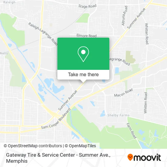 Gateway Tire & Service Center - Summer Ave. map
