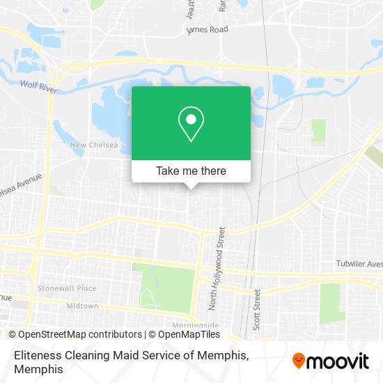 Eliteness Cleaning Maid Service of Memphis map