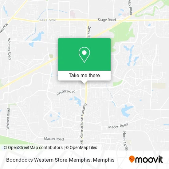 Mapa de Boondocks Western Store-Memphis
