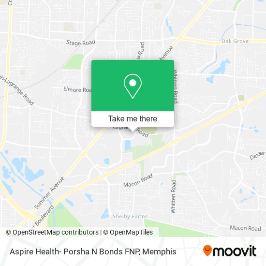 Mapa de Aspire Health- Porsha N Bonds FNP