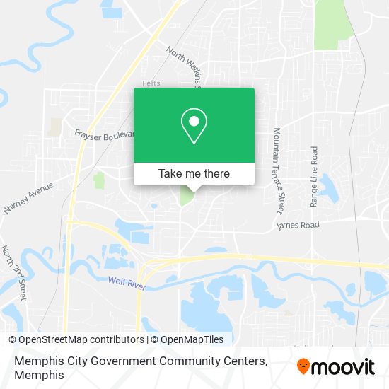 Mapa de Memphis City Government Community Centers