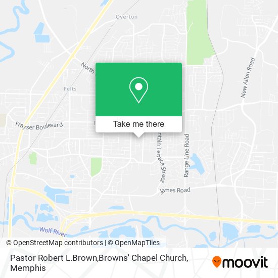 Mapa de Pastor Robert L.Brown,Browns' Chapel Church