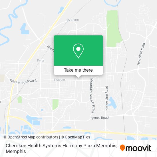 Cherokee Health Systems Harmony Plaza Memphis map