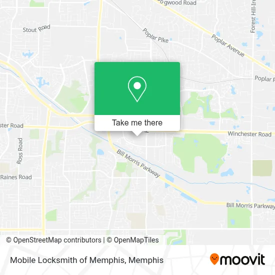 Mobile Locksmith of Memphis map