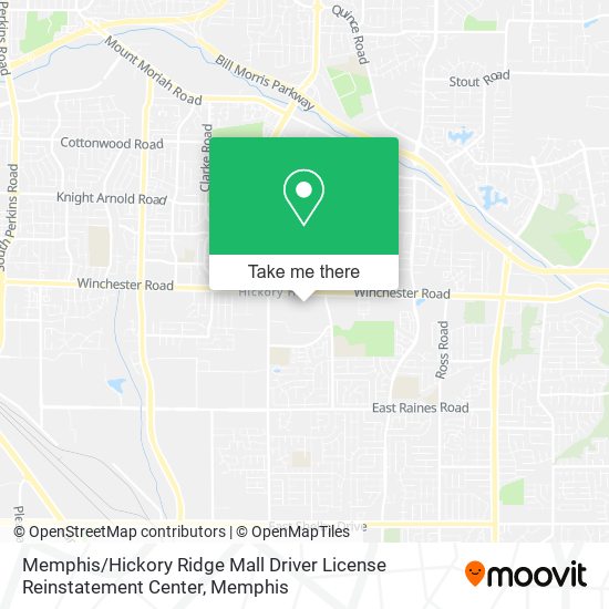 Memphis / Hickory Ridge Mall Driver License Reinstatement Center map
