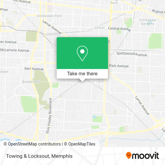 Towing & Locksout map