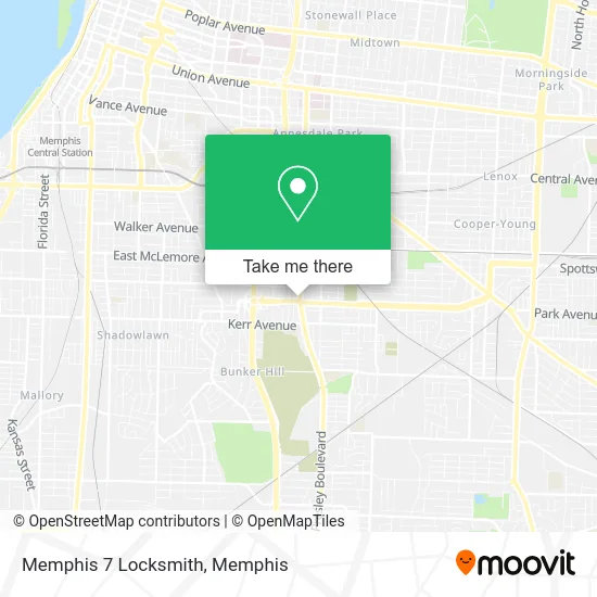 Memphis 7 Locksmith map