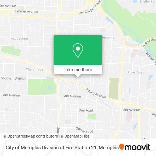 Mapa de City of Memphis Division of Fire Station 21