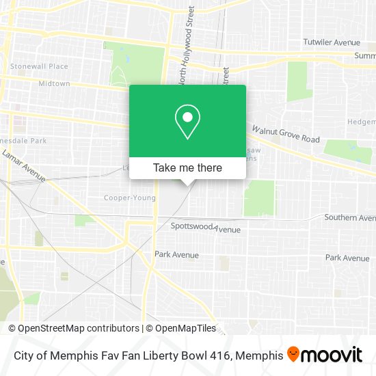 Mapa de City of Memphis Fav Fan Liberty Bowl 416