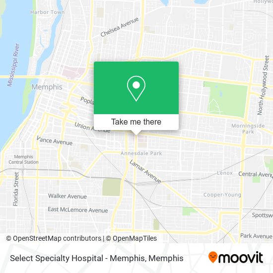 Mapa de Select Specialty Hospital - Memphis