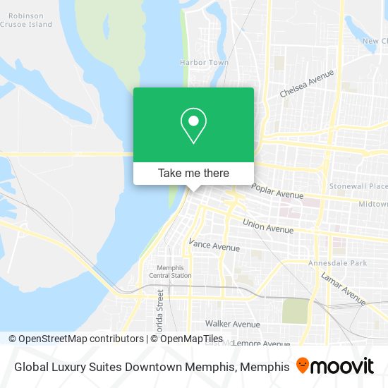 Global Luxury Suites Downtown Memphis map