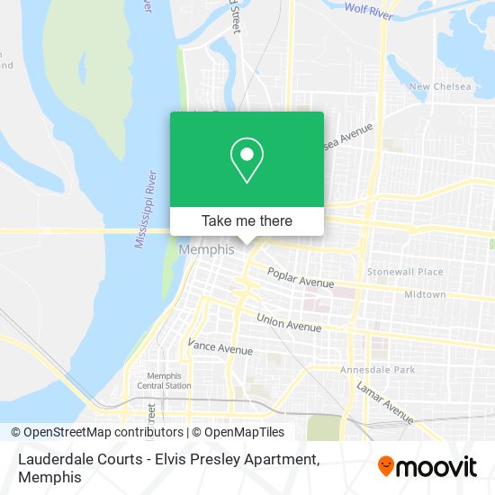 Mapa de Lauderdale Courts - Elvis Presley Apartment