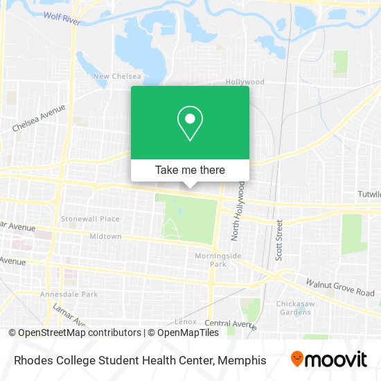 Rhodes College Student Health Center map