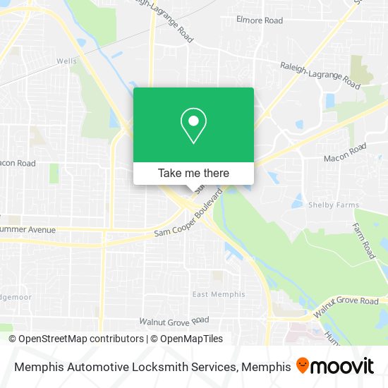 Mapa de Memphis Automotive Locksmith Services