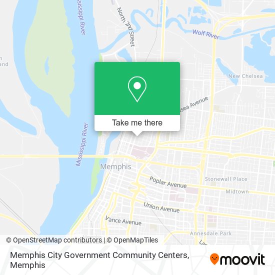 Memphis City Government Community Centers map