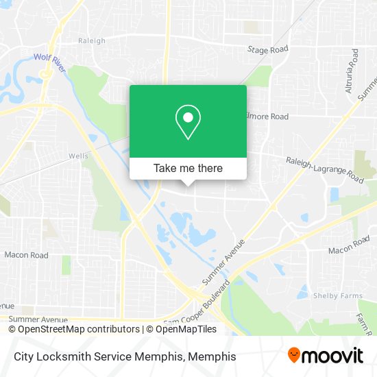 City Locksmith Service Memphis map