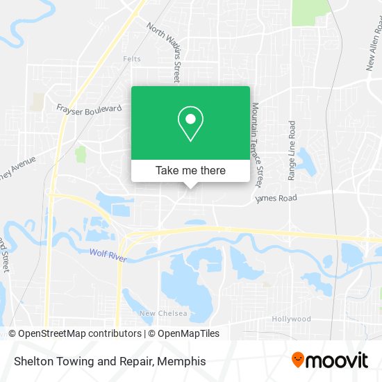Shelton Towing and Repair map