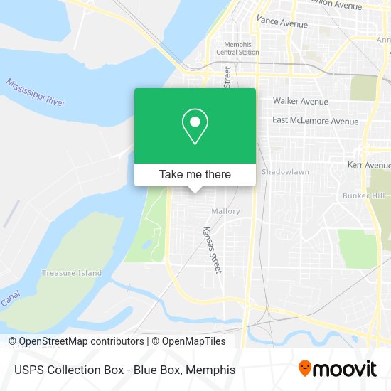 USPS Collection Box - Blue Box map