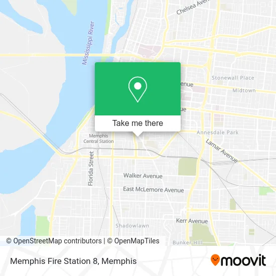 Mapa de Memphis Fire Station 8