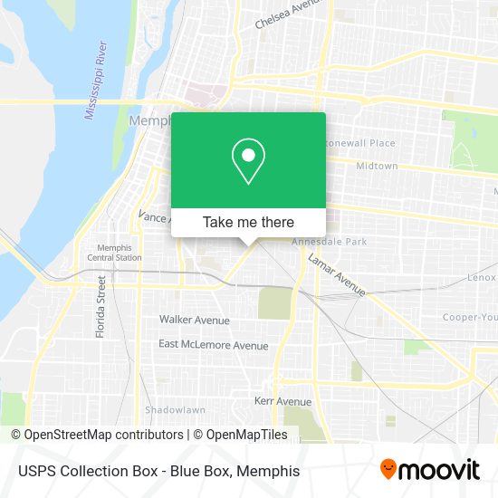 USPS Collection Box - Blue Box map