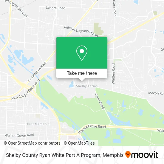 Shelby County Ryan White Part A Program map