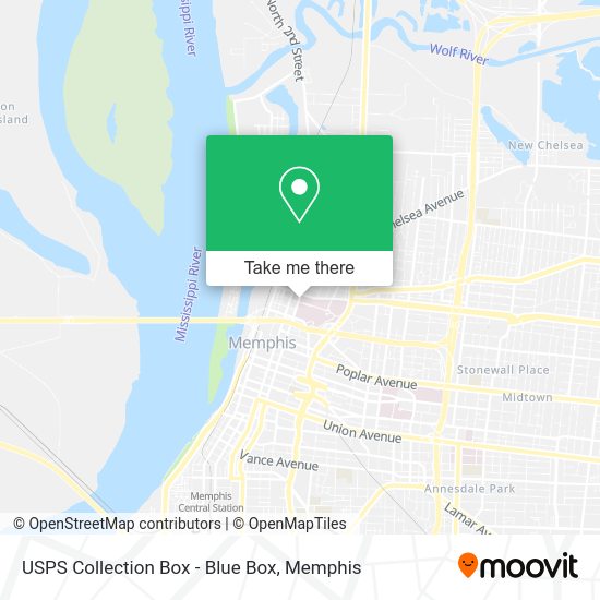 USPS Collection Box - Blue Box map