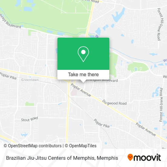 Brazilian Jiu-Jitsu Centers of Memphis map