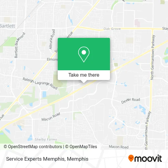 Service Experts Memphis map