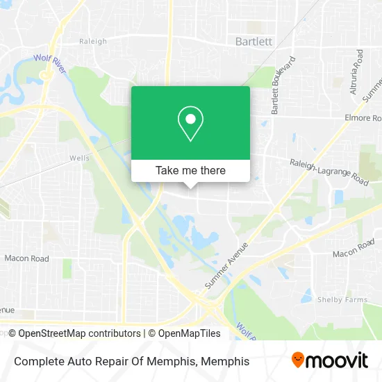 Complete Auto Repair Of Memphis map