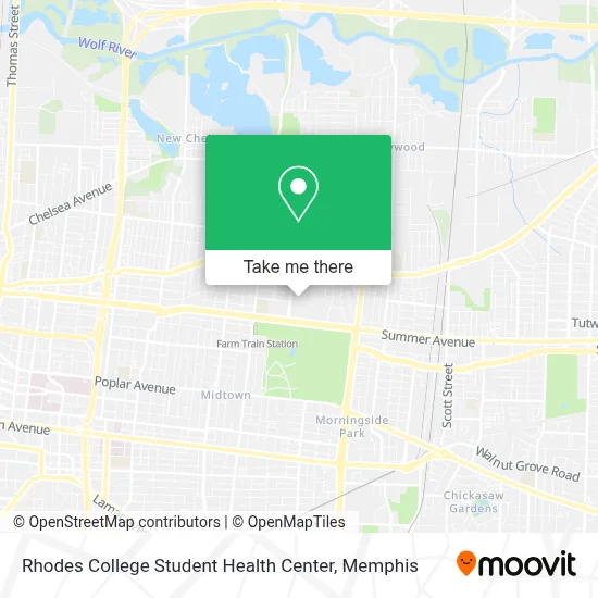 Rhodes College Student Health Center map