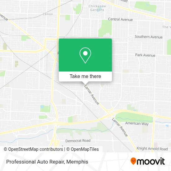 Professional Auto Repair map