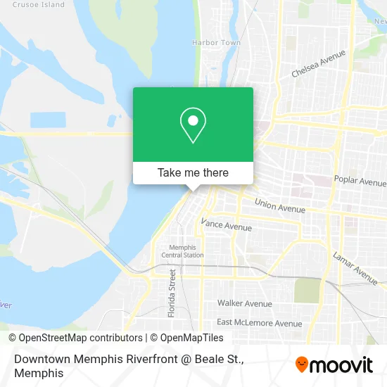 Downtown Memphis Riverfront @ Beale St. map