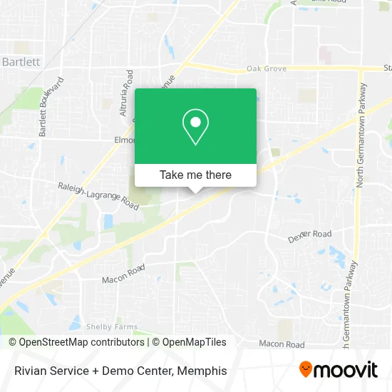 Rivian Service + Demo Center map