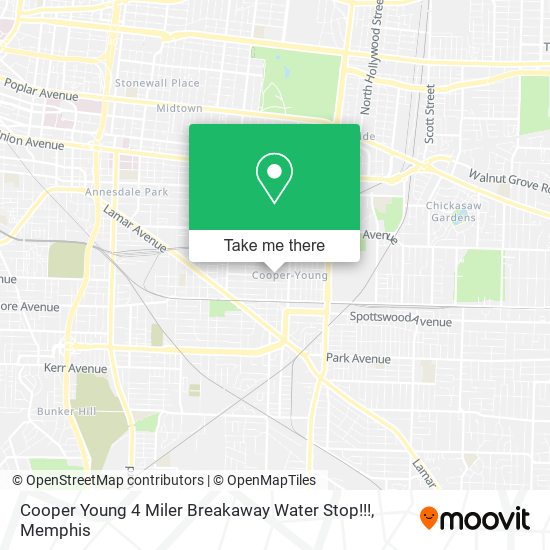 Mapa de Cooper Young 4 Miler Breakaway Water Stop!!!