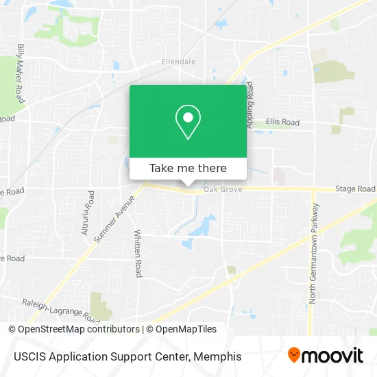 USCIS Application Support Center map