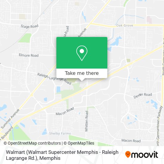 Mapa de Walmart (Walmart Supercenter Memphis - Raleigh Lagrange Rd.)