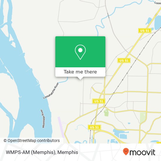 WMPS-AM (Memphis) map